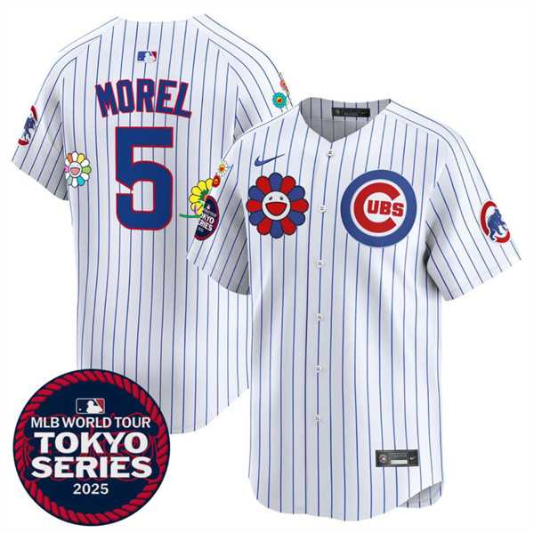 Men%27s Chicago Cubs #5 Christopher Morel White 2025 Tokyo Series Limited Stitched Jersey Dzhi->chicago cubs->MLB Jersey